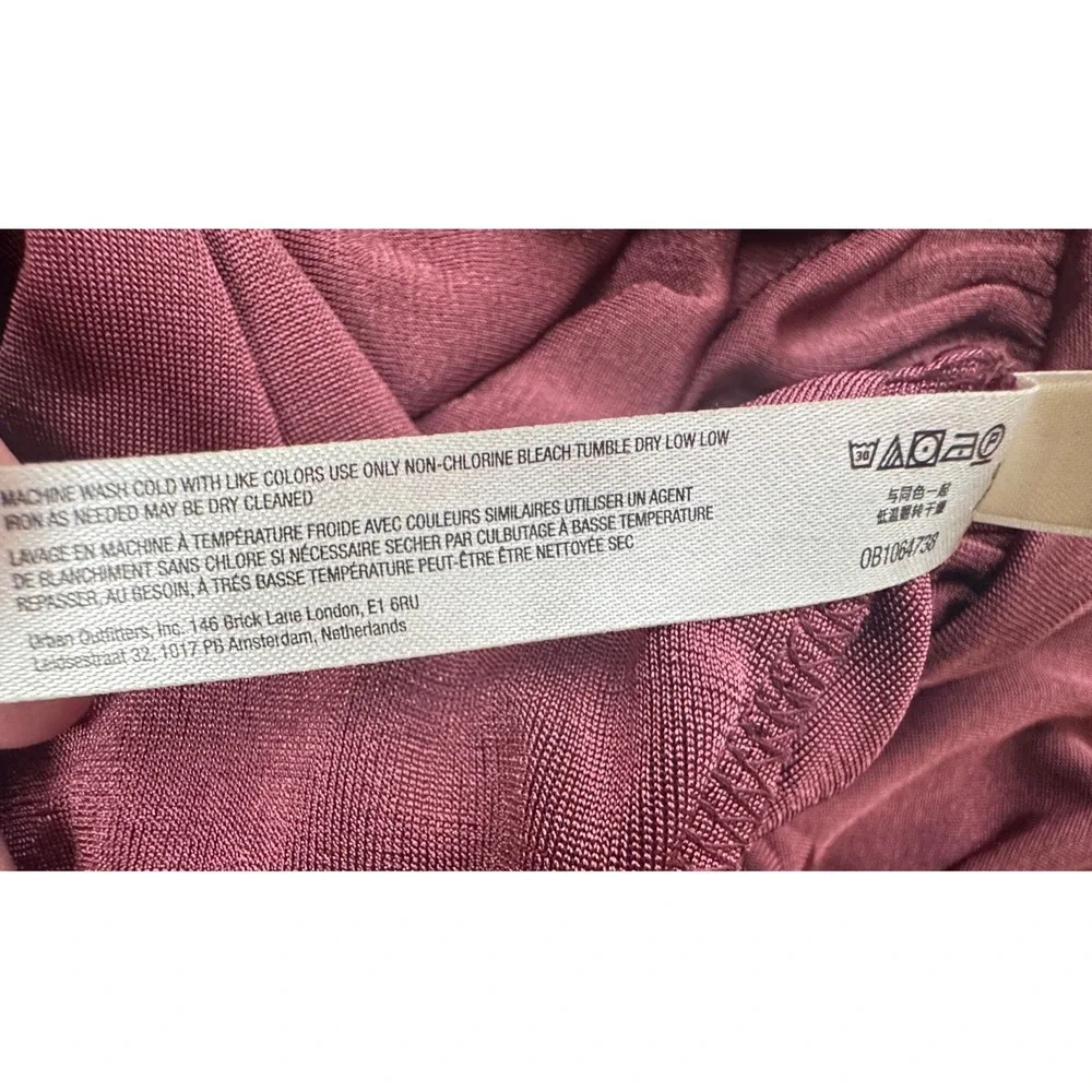 Free People Turnt Bodysuit Maroon Plunging‎ V-Neck Long Sleeve Draped Wrap Top S